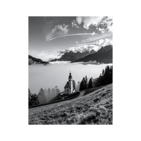 Wandbild Nebelschwaden Schwarz Weiss