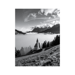 Wandbild Nebelschwaden Schwarz Weiss