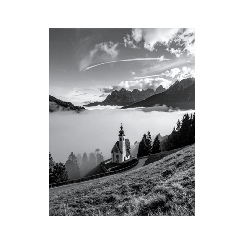 Wandbild Nebelschwaden Schwarz Weiss
