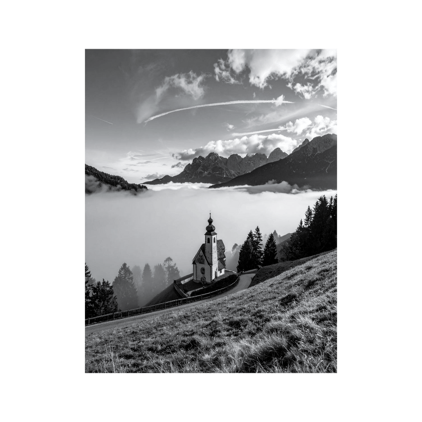 Wandbild Nebelschwaden Schwarz Weiss