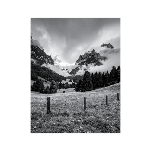 Wandbild Nebelschwaden Schwarz Weiss 3