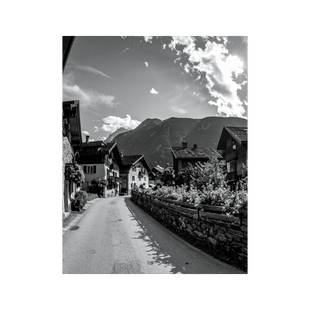 Wandbild Bündner Bergdorf