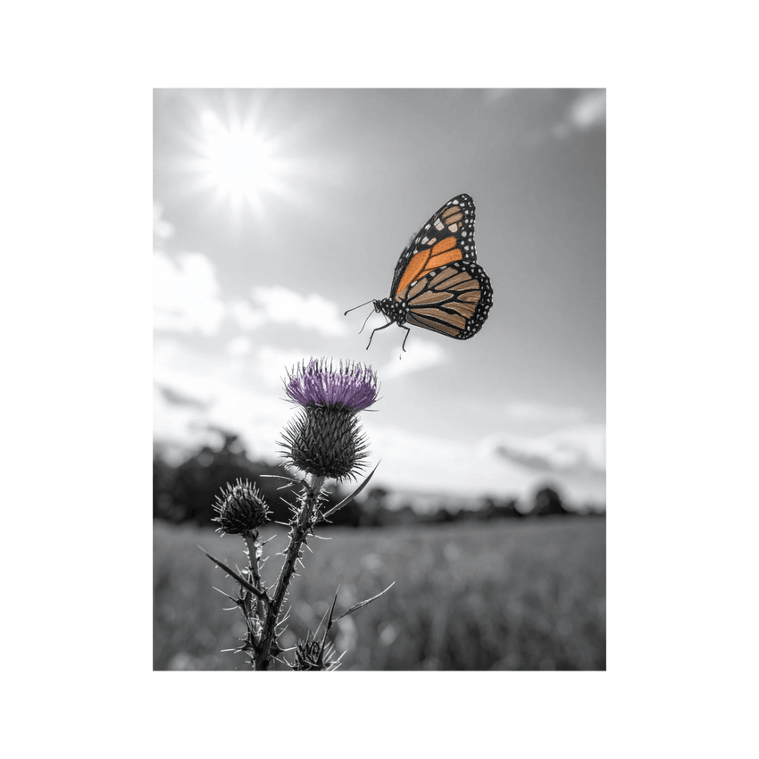 Wandbild Schmetterling Schwarz Weiss