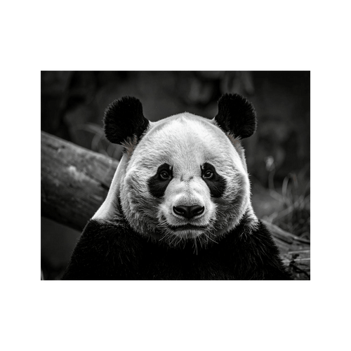 Wandbild Panda Schwarz Weiss