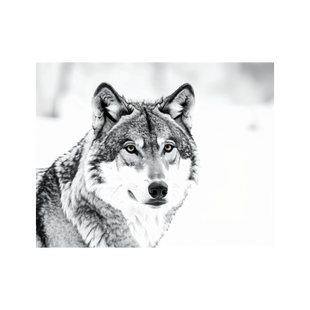 Wandbild Wolf Schwarz Weiss 3