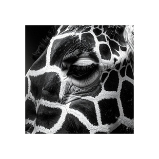Wandbild Giraffe Schwarz Weiss