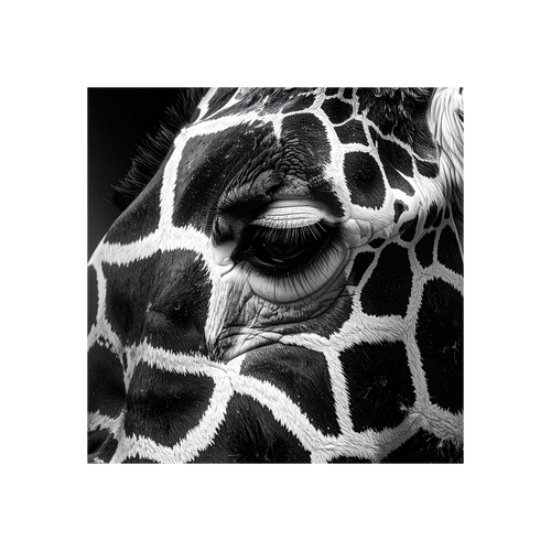 Wandbild Giraffe Schwarz Weiss