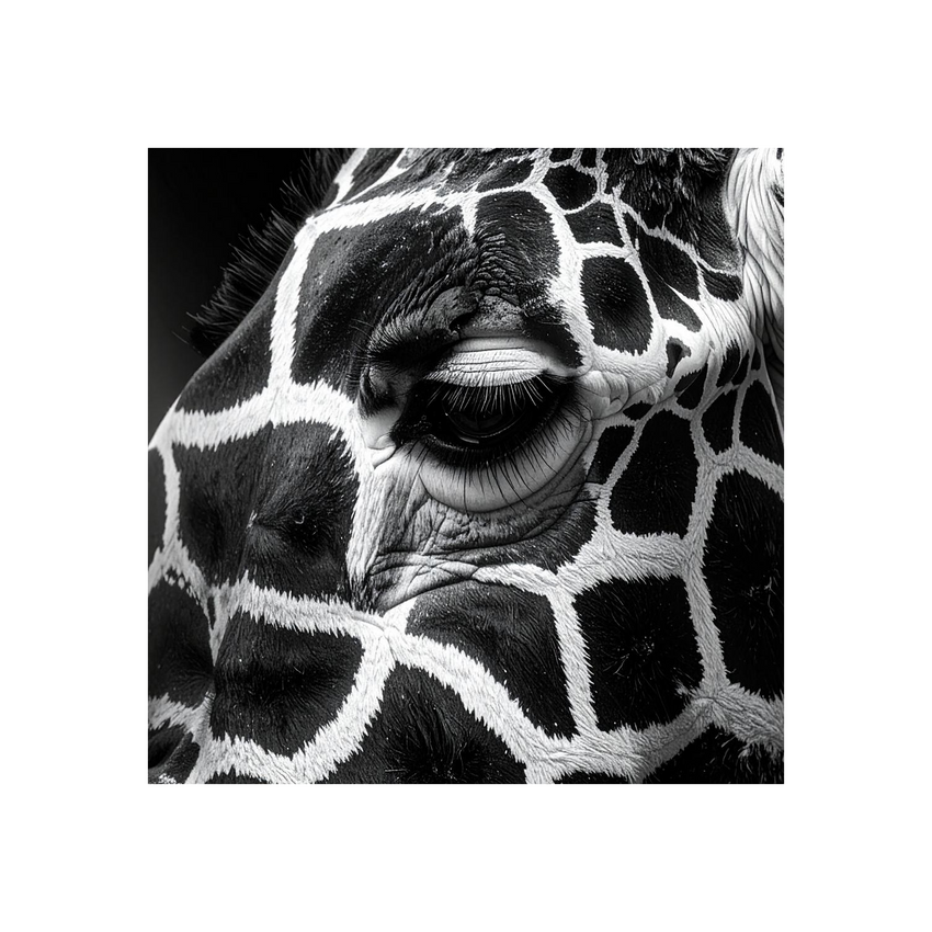 Wandbild Giraffe Schwarz Weiss
