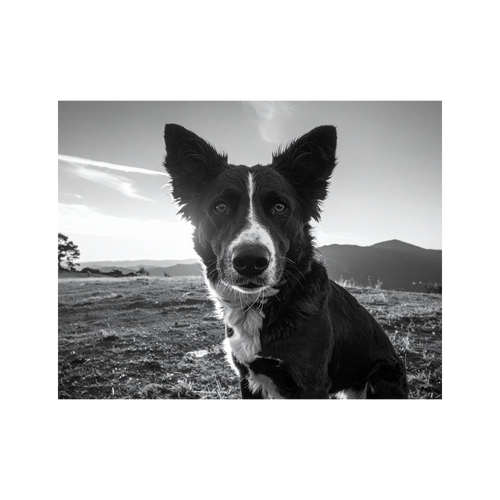 Wandbild Hund Schwarz Weiss