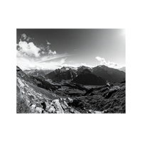Wandbild Schweizer Alpen Schwarz Weiss 2