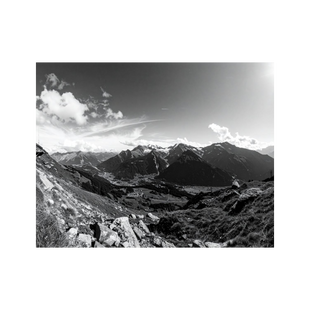 Wandbild Schweizer Alpen Schwarz Weiss 2