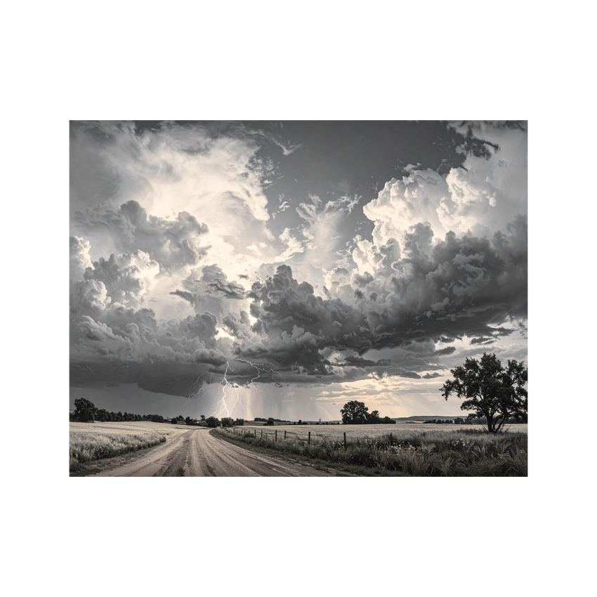 Wandbild Gewitterhimmel Schwarz Weiss 1