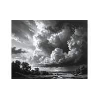 Wandbild Gewitterhimmel Schwarz Weiss 2