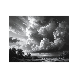 Wandbild Gewitterhimmel Schwarz Weiss 2