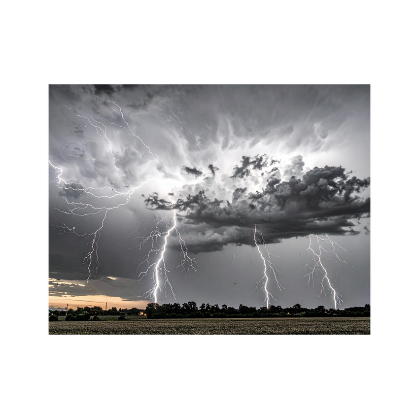 Wandbild Gewitterhimmel Schwarz Weiss 6