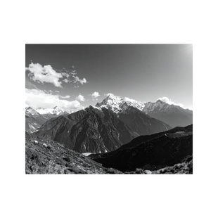 Wandbild Himalaya Schwarz Weiss 1