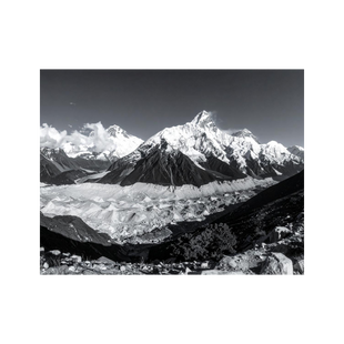Wandbild Himalaya Schwarz Weiss 2