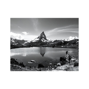 Wandbild Matterhorn Schwarz Weiss 1