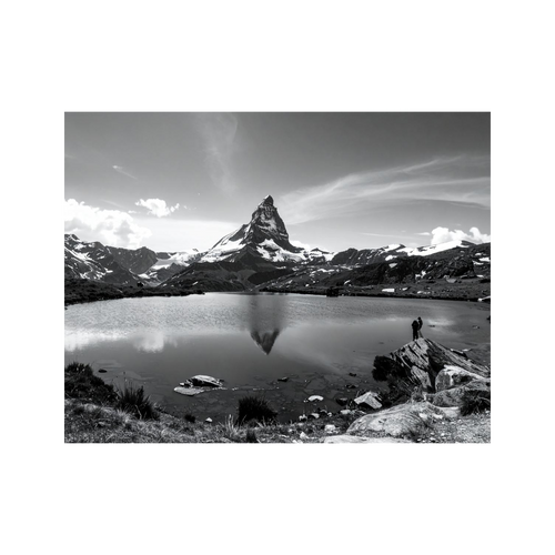 Wandbild Matterhorn Schwarz Weiss 1