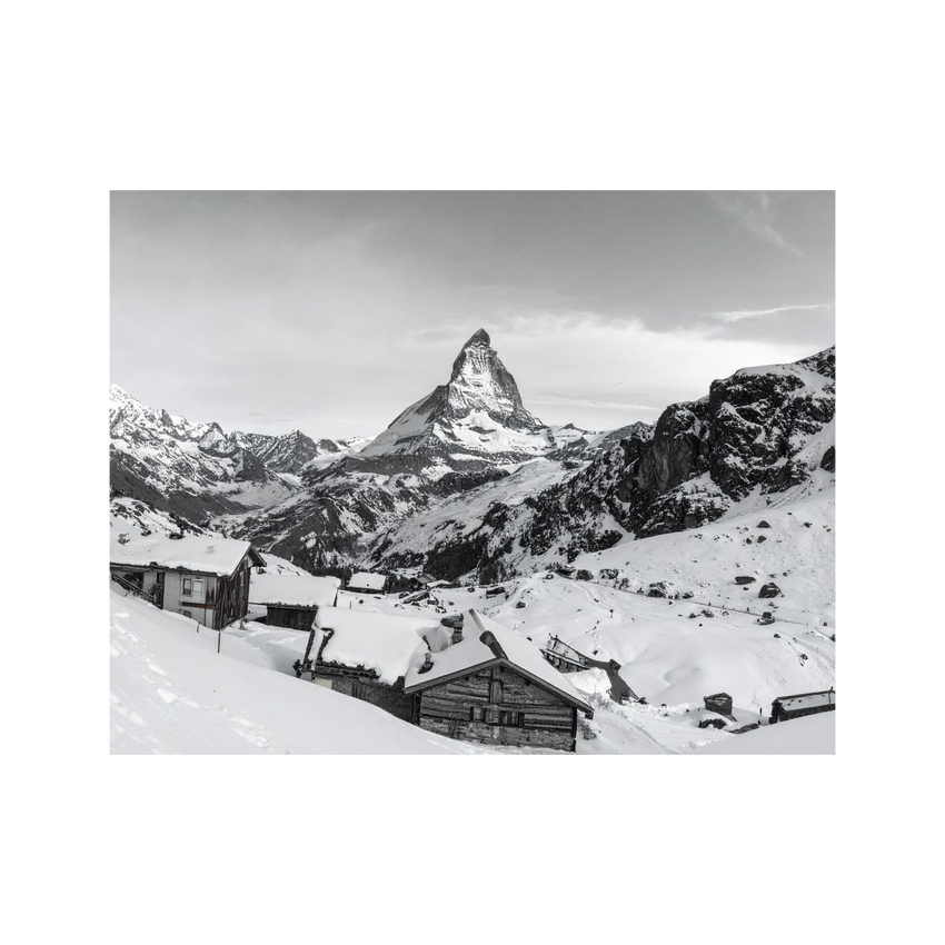 Wandbild Matterhorn Schwarz Weiss 2