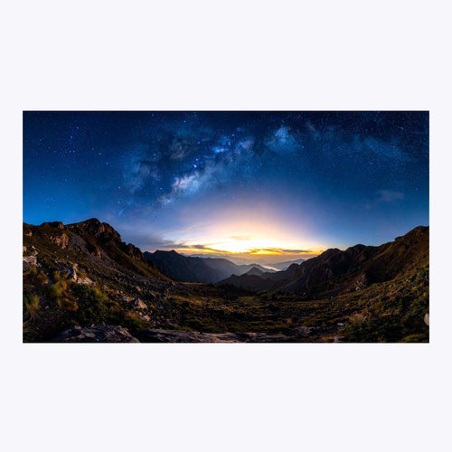 Wandbild atermberaubende Dämmerung mit Panorama