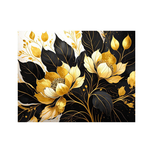 Wandbild abstrakte goldene Blumen
