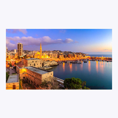 Wandbild Beirut bei Nacht