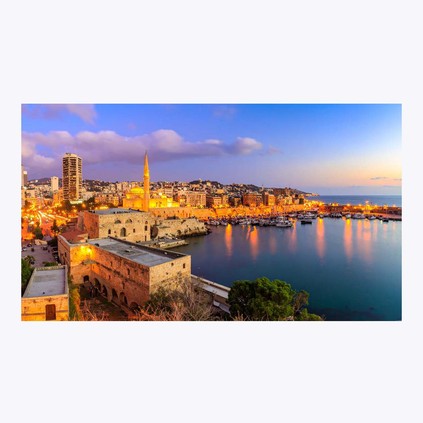 Wandbild Beirut bei Nacht